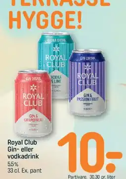 REMA 1000 Royal Club gin- eller vodkadrink tilbud