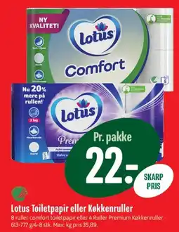Min Købmand Lotus Toiletpapir eller Køkkenruller tilbud