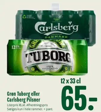 Min Købmand Grøn Tuborg eller Carlsberg Pilsner tilbud
