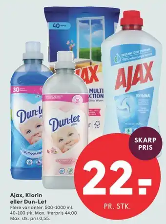 SPAR Ajax, Klorin eller Dun-Let tilbud