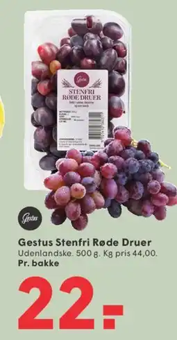 SPAR Gestus Stenfri Røde Druer tilbud