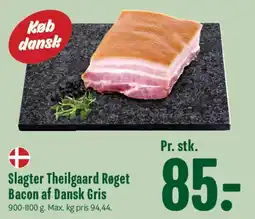 Min Købmand Slagter Thielgaard Røget Bacon af Dansk Gris tilbud
