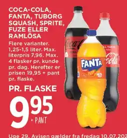 MENY Coca-Cola, Fanta, Tuborg Squash, Sprite, Fuze eller Ramlösa tilbud
