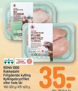 REMA 1000 Rokkedahl Fritgående kylling - Kyllingebrystfilet eller hele lår tilbud
