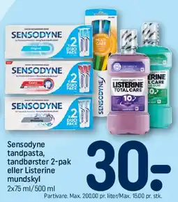REMA 1000 Sensodyne tandpasta eller Listerine mundskyl tilbud
