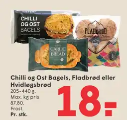 SPAR Chilli og Ost Bagels, Fladbrød eller Hvidløgsbrød tilbud