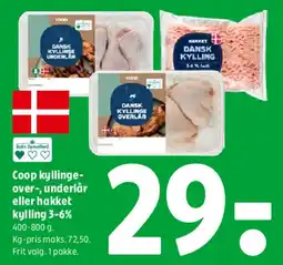 Coop 365 Coop kyllinge-over-, underlår eller hakket kylling tilbud