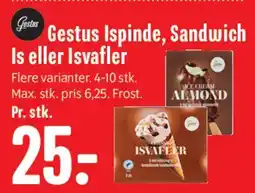 Min Købmand Gestus Ispinde, Sandwich Is eller Isvafler tilbud