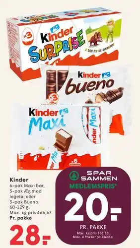SPAR Kinder tilbud