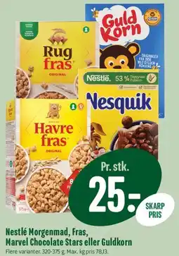Min Købmand Nestlé Morgenmad, Fras, Marvel Chocolate Stars eller Guldkorn tilbud