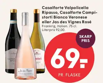 SPAR Casalforte Valpolicella Ripasso / Casalforte Campistorti Bianco Veronese / Jas des Vignes Rosé tilbud