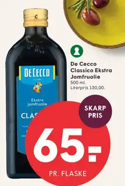 SPAR De Cecco Classico Ekstra jomfruolie tilbud