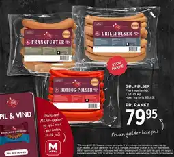MENY GØL pølser (stor pakke) tilbud
