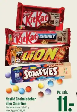 Min Købmand Nestlé Chokoladebar eller Smarties tilbud