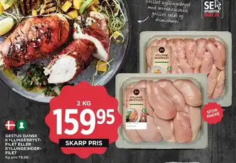 MENY Gestus dansk kyllingebrystfilet eller kyllingeinderfilet tilbud