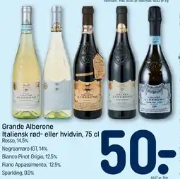 REMA 1000 Grande Alberone italiensk rød- eller hvidvin, 75 cl tilbud