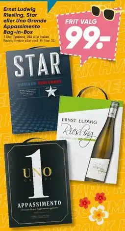 Bilka Bag-in-Box & boxed vine: Ernst Ludwig, Star, Uno tilbud