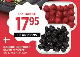 MENY Danske brombær eller hindbær tilbud
