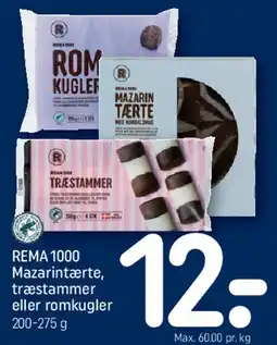 REMA 1000 Mazarin tærte, træstammer eller romkugler tilbud