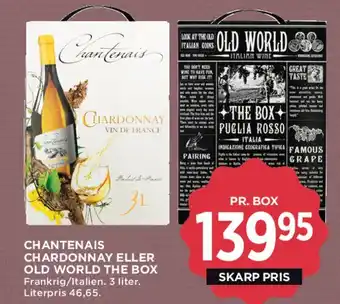 MENY Chantenais Chardonnay eller Old World The Box tilbud