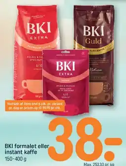 REMA 1000 BKI formalet eller instant kaffe tilbud