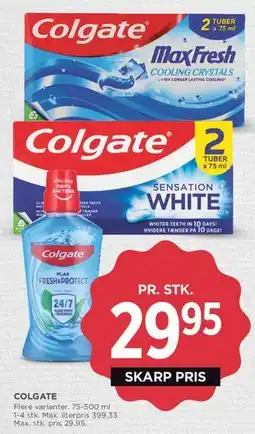 MENY Colgate (tandpasta / mundskyl) tilbud