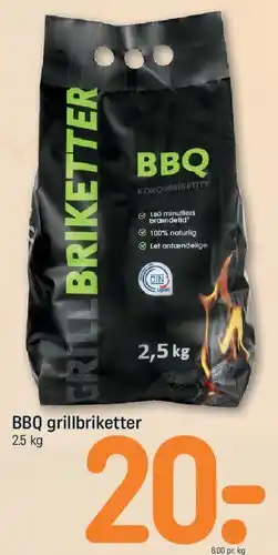 REMA 1000 BBQ grillbriketter tilbud