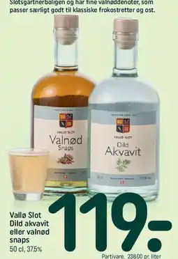REMA 1000 Vallø Slot Akvavit og Snaps tilbud