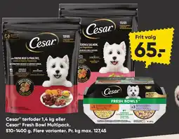 Bilka Cesar tørfoder 1,4 kg / Fresh Bowl Multipack tilbud