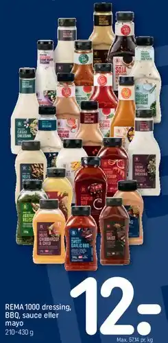 REMA 1000 REMA1000 dressing, BBQ, sauce eller mayo tilbud