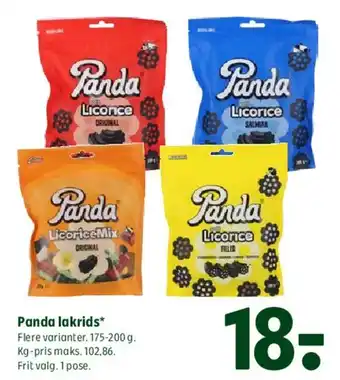 Coop 365 Panda lakrids tilbud