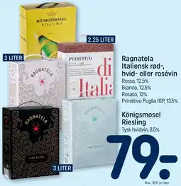 REMA 1000 Ragnatela / Königsmosel Riesling (boxed wine) tilbud