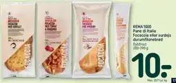 REMA 1000 Pane di Italia - Focaccia eller surdejs durumfilonebrød tilbud