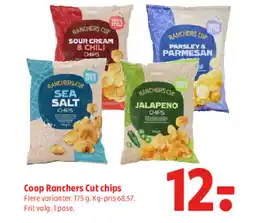 Coop 365 Coop Ranchers Cut chips Flere varianter. 175 g. Kg-pris 68,57. tilbud