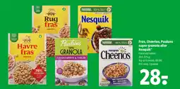 Coop 365 Fras, Cheerios, Pauluns super granola eller Nesquik* tilbud