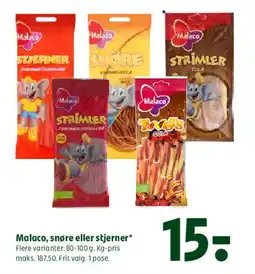 Coop 365 Malaco, snøre eller stjerner* tilbud