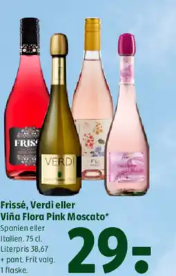 Coop 365 Frissé, Verdi eller Viña Flora Pink Moscato tilbud