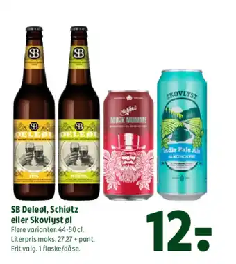 Coop 365 SB Deleøl, Schiøtz eller Skovlyst øl tilbud