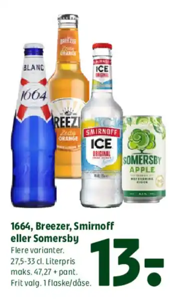 Coop 365 1664, Breezer, Smirnoff eller Somersby tilbud