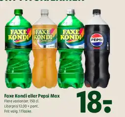 Coop 365 Faxe Kondi eller Pepsi Max tilbud