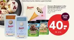 SPAR Hansens Økologiske Is eller Ispinde eller Ben & Jerry’s tilbud