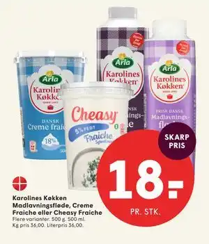 SPAR Karolines Køkken Madlavningsfløde, Creme Fraiche eller Cheasy Fraiche tilbud