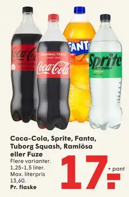SPAR Coca-Cola, Sprite, Fanta, Tuborg Squash, Ramlösa eller Fuze tilbud