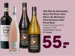 SPAR Old World Zinfandel, Haut Vol Rosé eller Henri de Monteau Chardonnay eller Pinot Noir tilbud
