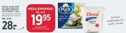 MENY PUCK HVID OST ELLER CHEASY HYTTEOST 1,5% tilbud
