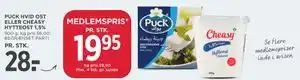 MENY PUCK HVID OST ELLER CHEASY HYTTEOST 1,5% tilbud