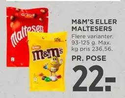 MENY M&M’S ELLER MALTESERS tilbud