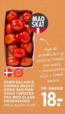 MENY GRØN BALANCE DANSKE ØKOLOGISKE SAN MARZANO TOMATER FRA ØKO GLADE GROENSAGER tilbud