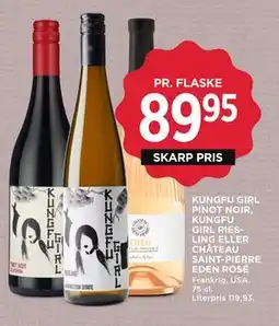 MENY KUNGFU GIRL PINOT NOIR, KUNGFU GIRL RIESLING ELLER CHÂTEAU SAINT-PIERRE EDEN ROSÉ tilbud