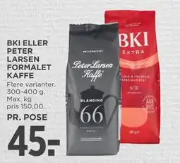 MENY BKI ELLER PETER LARSEN FORMALET KAFFE tilbud